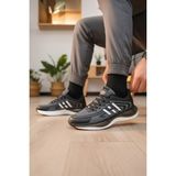 Enoch Erkek Siyah Beyaz Çizgili Sportif Yürüyüş Ayakkabısı - Ortopedik Destekli Sneaker - Siyah - Gri