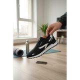 Enoch Erkek Spor Ayakkabı Dişli Tabanlı Retro Sneaker Kaymaz Taban Yürüyüş Modeli - Siyah - Beyaz