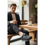 Enoch Erkek Spor Ayakkabı Günlük Yürüyüş ve Koşu Sneaker Hafif Esnek Tabanlı Rahat Kalıp - Siyah - Füme