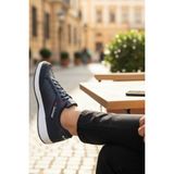 Enoch Erkek Spor Ayakkabı - Rahat Kalıp Hafif Taban Günlük Sneaker - Lacivert - Beyaz
