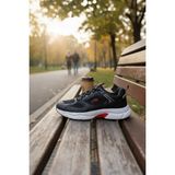 Enoch Erkek Spor ve Yürüyüş Ayakkabısı Tam Ortopedik Tabanlı Kalın Tabanlı Retro Dad Shoe - Siyah - Beyaz
