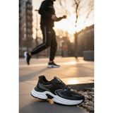 Enoch Erkek Sport Yazılı Yüksek Tabanlı Chunky Sneaker Günlük Spor Ayakkabı - Siyah - Beyaz
