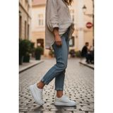Enoch Erkek ve Kadın Spor Ayakkabı Tam Ortopedik Tabanlı Bembeyaz (Full White) Şık Sneaker