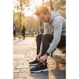 Enoch Erkek Yüksek Tabanlı Spor Ayakkabı Kalın Taban Yürüyüş ve Günlük Sneaker - Siyah - Beyaz