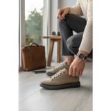 Enoch Hakiki Deri Günlük Bağcıklı Erkek Ayakkabı Jel Görünümlü Taban Sneaker