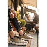 Enoch Hakiki Deri Lastik Detaylı Erkek Sneaker Ayakkabı Ortopedik Taban