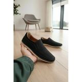 Enoch Hakiki Deri Lazer Kesim Delikli Ve Esnek Comfort Tabanlı Erkek Slip-On Ayakkabı
