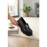 Enoch Kadın Gümüş Küre Detaylı At Nalı Tokalı Chunky Taban Loafer