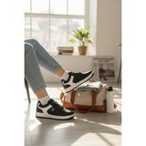 Enoch Kadın Günlük Sneaker Modern Tasarım Konforlu Yürüyüş Spor Ayakkabı - Siyah - Beyaz