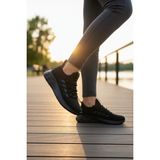 Enoch Kadın Hafif Koşu Ayakkabısı Nefes Alan Triko Örgü Sneaker - Siyah