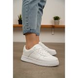 Enoch Kadın Havalandırma Delikli Geometrik Dikişli Ortopedik Kontrast Taban Sneakers Spor Ayakkabı - Beyaz