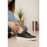 Enoch Kadın Havalandırma Delikli Geometrik Dikişli Ortopedik Kontrast Taban Sneakers Spor Ayakkabı