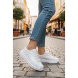 Enoch Kadın Siyah Platform Tabanlı Sneaker Ortopedik Günlük Rahat Spor Ayakkabı - Beyaz