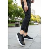 Enoch Kadın Spor Ayakkabı Delikli Detaylı ve Hafif Comfort Düz Tabanlı Günlük Sneaker - Siyah - Beyaz