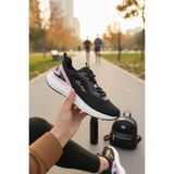 Enoch Kadın Spor Ayakkabı Dinamik Tasarımlı File Saya ve Yüksek Yastıklamalı Comfort Tabanlı Koşu ve Yürüyüş Sneaker - Siyah - Pembe