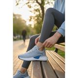 Enoch Kadın Spor Ayakkabı Nefes Alabilen File Saya ve Anatomik Comfort Tabanlı Ortopedik Koşu ve Yürüyüş Sneaker - Gri - Mavi
