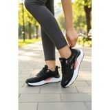 Enoch Kadın Spor Ayakkabı Nefes Alabilen File Saya ve Anatomik Comfort Tabanlı Ortopedik Koşu ve Yürüyüş Sneaker - Siyah - Pudra