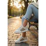 Enoch Kadın Spor Ayakkabı Şeritli Kauçuk Görünümlü Tabanlı Casual Sneaker