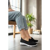 Enoch Kadın Triko Full Ortopedik Şeker Hastalarına Uygun Günlük Kullanım Yürüyüş Sneakers Ayakkabı - Siyah - Beyaz