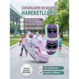 Enoch Kız Çocuk Kaykaylı Patenli Tekerlekli Otomatik Bağcıklı Işıklı Ortopedik Spor Ayakkabı - Lila
