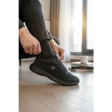 Enoch Shoes Enoch Erkek Siyah Bağcıklı Fileli Büyük Numara Spor Ayakkabı (45-50)