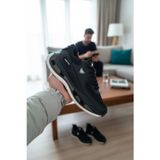 Enoch Shoes Enoch Erkek Siyah Jel Tabanlı Bağcıklı Beyaz Tabanlı Büyük Numara Spor Ayakkabı (45-50)