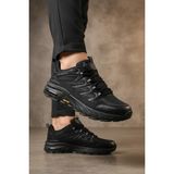 Enoch Tırtıklı Kalın Tabanlı Waterproof Erkek Trekking Spor Ayakkabı - Siyah