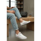 Enoch Unisex Klasik Canvas ve Bez Bağcıklı Keten Rahat Günlük Sneaker Ayakkabı - Beyaz