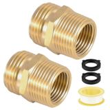 Enoch's Land Pirinç Bahçe Hortumu Boru Bağlantısı, Çift Erkek Diş Boyutu 3/4 "GHT x 3/4" NPT Dişi 1/2 "NPT ile