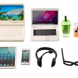 ENOCHT 9 Paket Küçük Boy Dizüstü Bilgisayar Tablet Telefon Pedi Gözlük ve Kulaklık Bebek Oyun Seti Simülasyon Aksesuarları 11.5 İnç Bebek için (Beyaz)