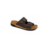 Enova KorayShoes Erkek Ortopedik Çift Monta Taban Ayarlı Tokalı Dikişli Şık Ev Dışarı Deri(SUNİ) Terlik