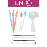ENQ 4LÜ Yüz Bakım Seti 4lüKomedon-Yüz Yıkama Fırçası-Peeling Fırçası-3lüKaş Usturası