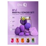 ENQ 8’li Profesyonel Makyaj Sünger Seti | Fondöten, Pudra ve Kapatıcı İçin Yumuşak Dokulu Makyaj Süngerleri