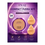 ENQ Compact Pudra + 2’li Pudra Süngeri İkili Set | Mat ve Pürüzsüz Görünüm