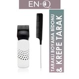 ENQ Metal Krepe Tarağı ve Taraklı Saç Boyama Şişesi Saç Bakım Yağı Uygulama Şişesi 2'li Set