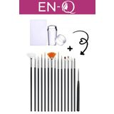 ENQ Tırnak Resim Nail Art Sanat Makyaj Tezhip Için Akrilik Boya, Guaj Boyama Fırça Seti Ve Stamper