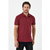 ENQUE Erkek Basic Polo Yaka Düz Comfort Bordo Tişört