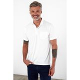 ENQUE Erkek Basic Polo Yaka Kısa Kol Cepli Düz Beyaz Tişört