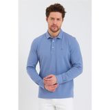 ENQUE Erkek Polo Yaka Comfort Uzun Kollu Basic Mavi Tişört