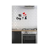 Ensa Design Bi Çay Duvar Süsü Ahşap MDF Malzeme ile Mutfak Dekoru 40x30 cm