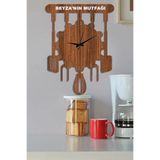 Ensa Design Kişiye Özel Ahşap Dekoratif Mutfak Saati 40cm