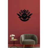 Ensa Design Kuğu Motifli Ahşap Duvar Saati - Kuğulu Duvar Saati - Salon Modern Duvar Saati 50X38CM