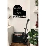 Ensa Design Music Is Here Yazılı Piyano Ahşap Duvar Dekoru 40 X 40Cm