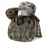 Ense Korumalı Outdoor Şapka - Maskeli - Dijital Kamuflaj (M-1)- Savex