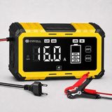 Enshall 12V-16A / 24V-8A Akıllı Hızlı Akü Şarj Cihazı - Lifepo4, Jel, Agm ve Kurşun Asit Ak� - Çok Renkli