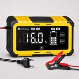 Enshall 12V-16A / 24V-8A Akıllı Hızlı Akü Şarj Cihazı - LiFePO4, Jel, AGM ve Kurşun Asit Akü Şarjör ve Onarım Cihazı (Araba, Kamyon, Motosiklet, Tekne)