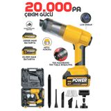 Enshall 25.000mAh Çift Bataryalı Auhma 20.000PA Ultra Çekim Güçlü Çantalı Araç Temizleme Süpürgesi AHV21