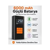 Enshall 6000mAh Gulony Taşınabilir Hava Pompası 150 PSI Dijital Kompresör, 12V Çakmaklık Aparatlı ve Şarjlı Kablosuz Lastik Şişirme Pompası (Araç, Motosiklet, Bisiklet)