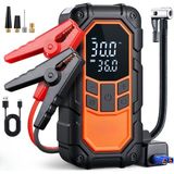 Enshall 8000MAH Şarjlı Acil Durum Akü Takviyeli Araç Motosiklet Top Şişirme Pompası Hava Komp