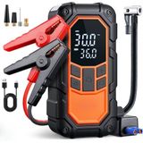 Enshall 8000mAh Şarjlı Acil Durum Akü Takviyeli Araç Motosiklet Top Şişirme Pompası Hava Kompresörü Jump Starter Lityum Pil